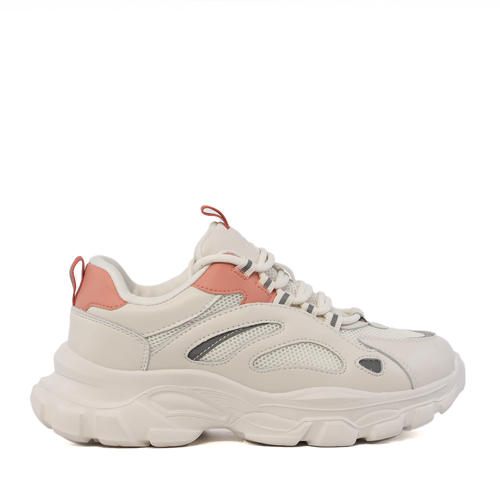 Sneakers chunky  femei Luca di Gioia bej din piele și textil 1291DP1810BE