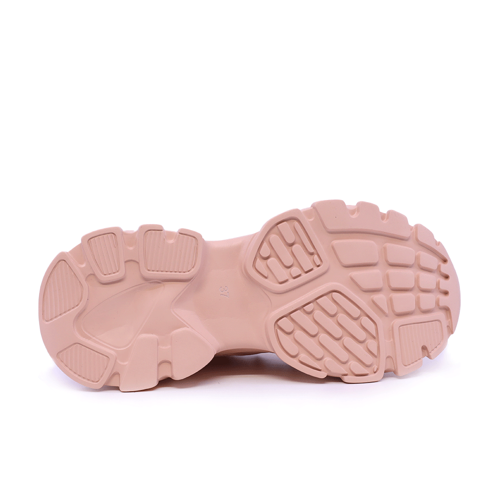 Sneakers chunky femei Luca di Gioia roz din piele cu accesoriu decorativ  3849DP420RO