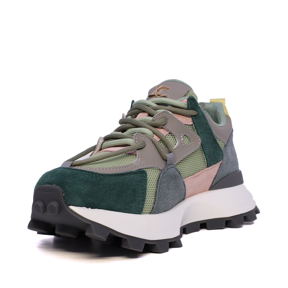 Sneakers chunky femei Luca di Gioia verzi din piele întoarsă 1299DP3610VV