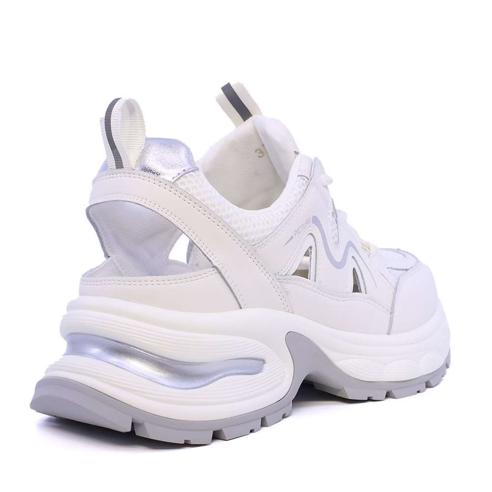 Sneakers decupați femei Luca di Gioia albi din piele și textil 3849DD001AAG
