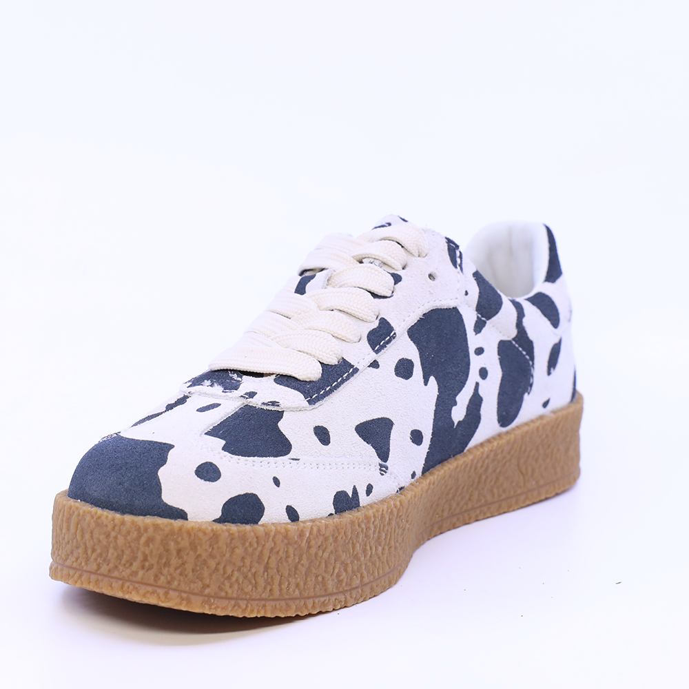 Sneakers femei Luca di Gioia alb cu negru din piele întoarsă 1572dp5902van