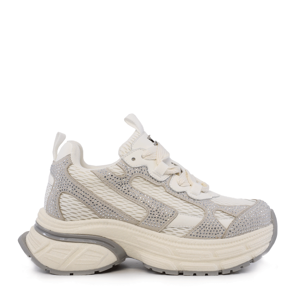 Adidasi femei Luca di Gioia albi din piele si textil  3841DP293A