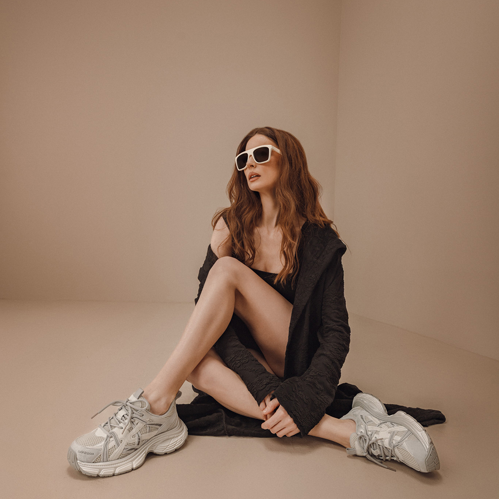 Sneakers femei Luca di Gioia argintii din piele și textil   3841DP096AG - imagine 2
