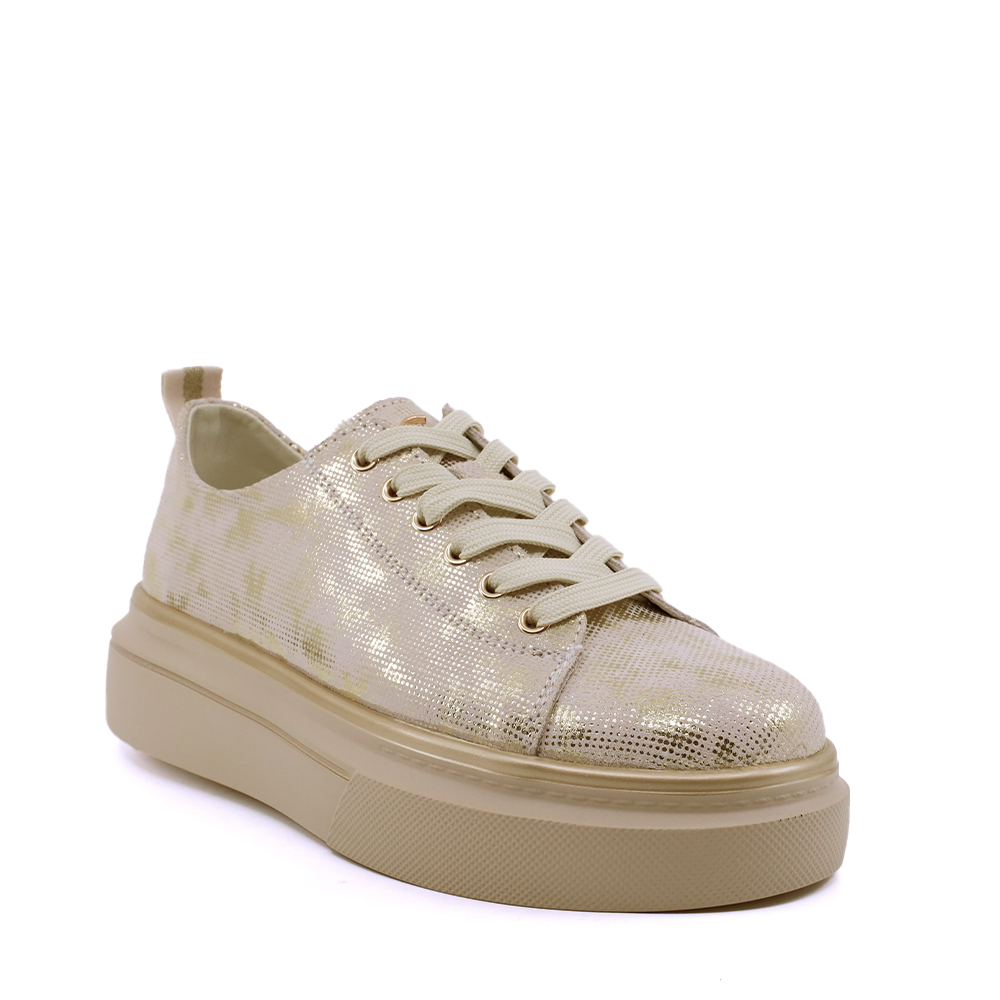 Sneakers femei Luca di Gioia aurii din piele   1291DP102AU - imagine 2