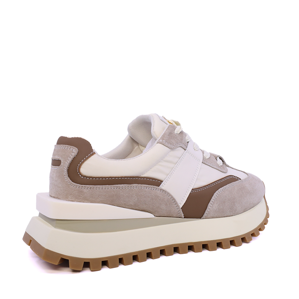 Sneakers femei Luca di Gioia bej din piele întoarsă cu talpă reliefată 1299DP2610VBE
