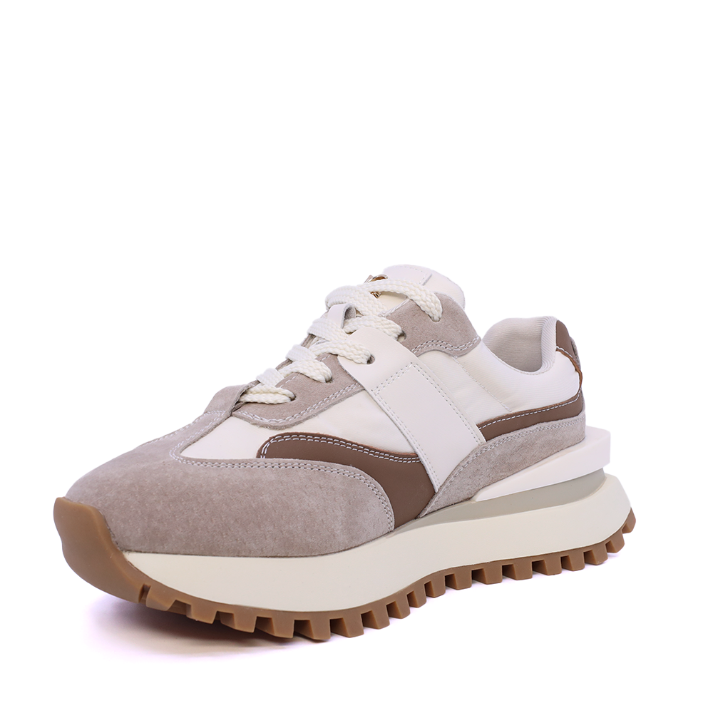 Sneakers femei Luca di Gioia bej din piele întoarsă cu talpă reliefată 1299DP2610VBE