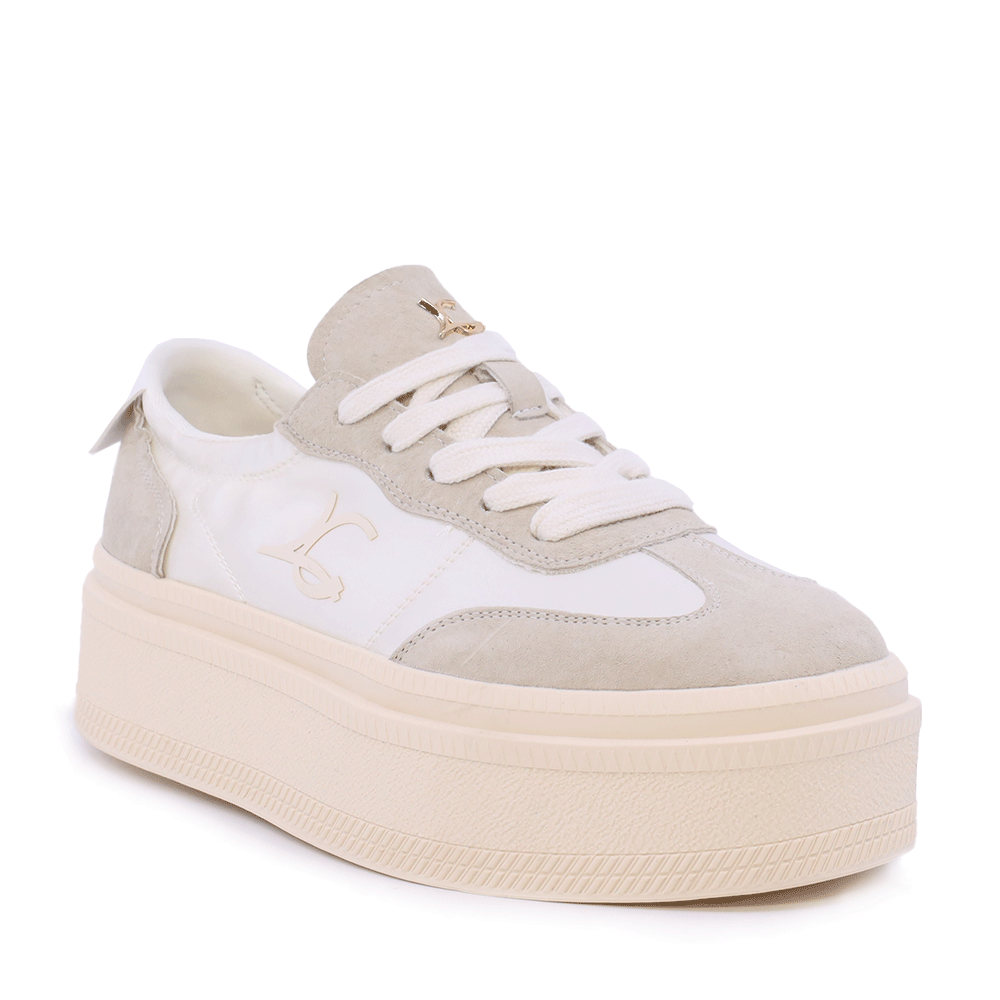 Sneakers femei Luca di Gioia bej din velur și textil satinat 1291DP9100VBE - imagine 2
