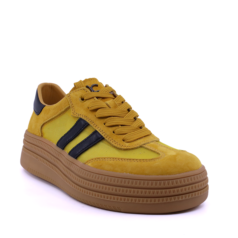 Sneakers femei Luca di Gioia galbeni din piele întorsă și  textil  1291DPF6100VG