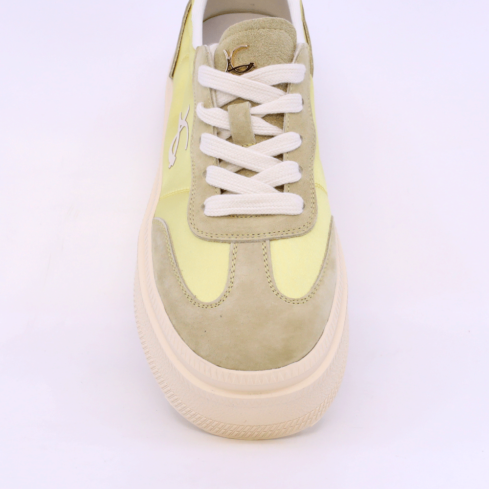 Sneakers femei Luca di Gioia galbeni din velur și textil satinat 1291DP9100VG