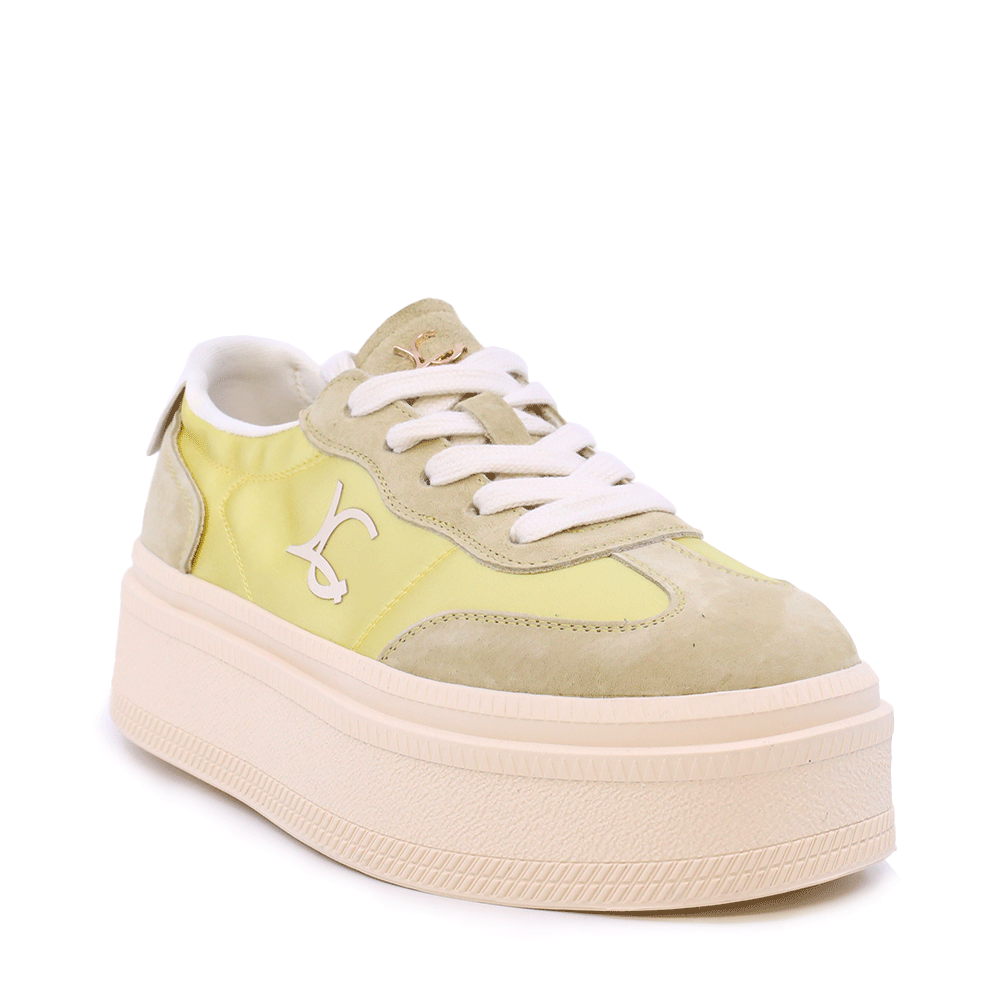 Sneakers femei Luca di Gioia galbeni din velur și textil satinat 1291DP9100VG - imagine 2