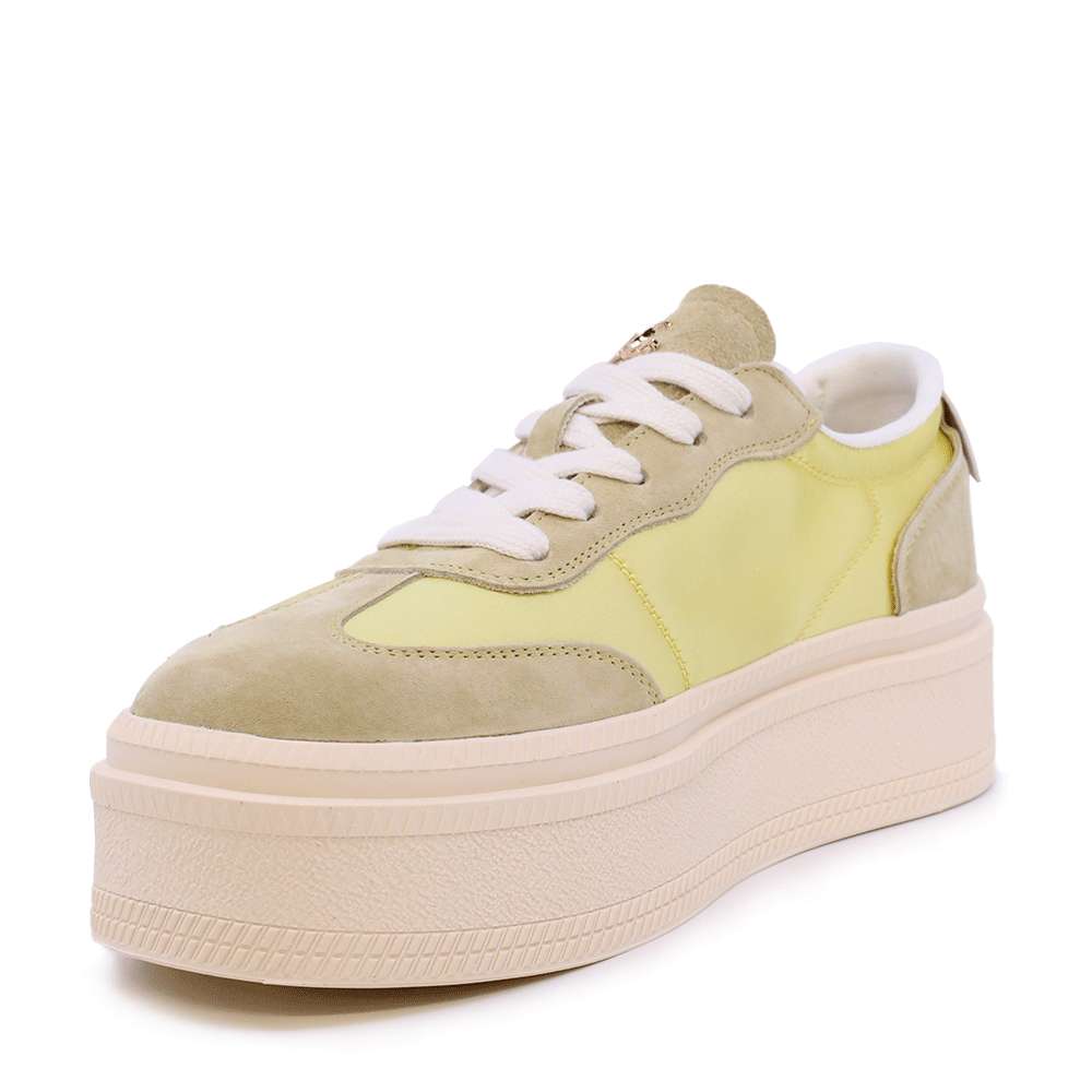 Sneakers femei Luca di Gioia galbeni din velur și textil satinat 1291DP9100VG