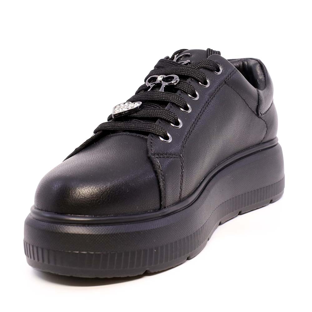 Sneakers femei Luca di Gioia negri din piele cu accesorii deco 1291dp1300n