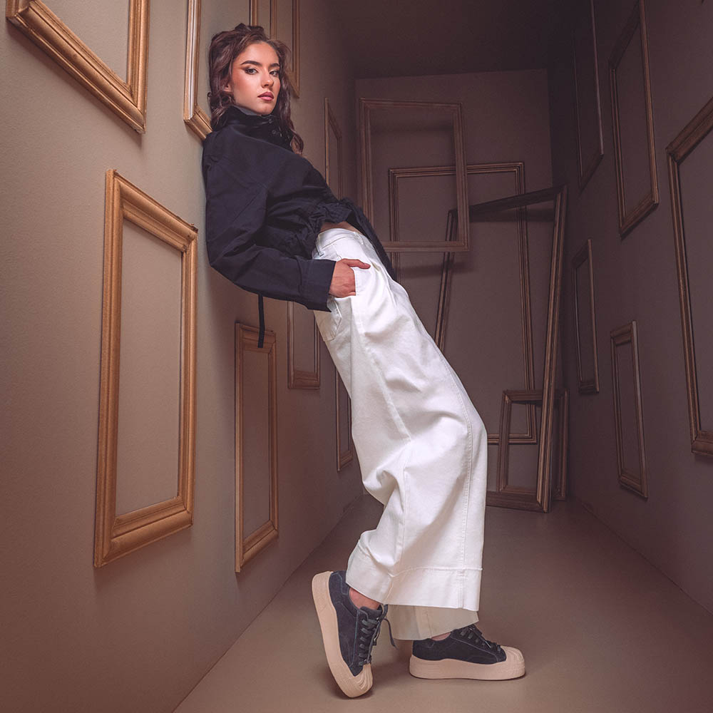 Sneakers  femei Luca di Gioia negri din piele întoarsă      3840DP212VN - 1 | YEO