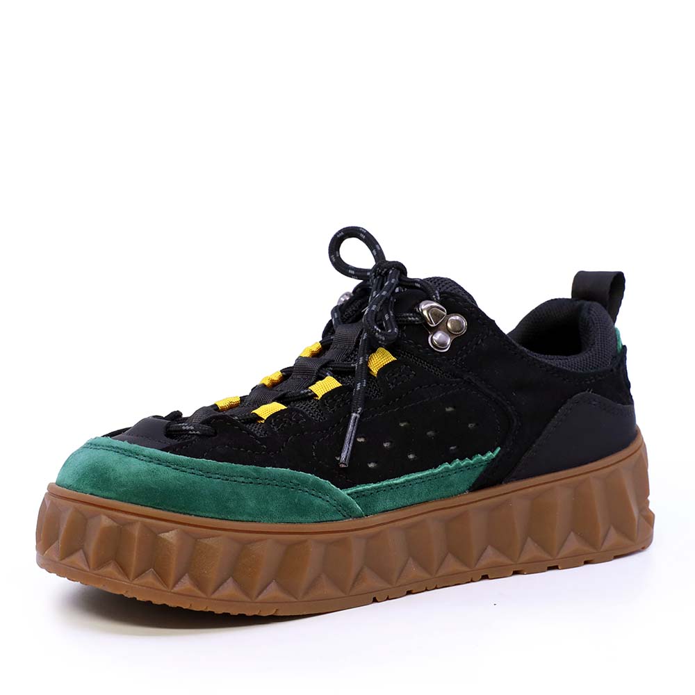 Sneakers femei Luca di Gioia negri din piele întoarsă și textil 1292dp1210vn 