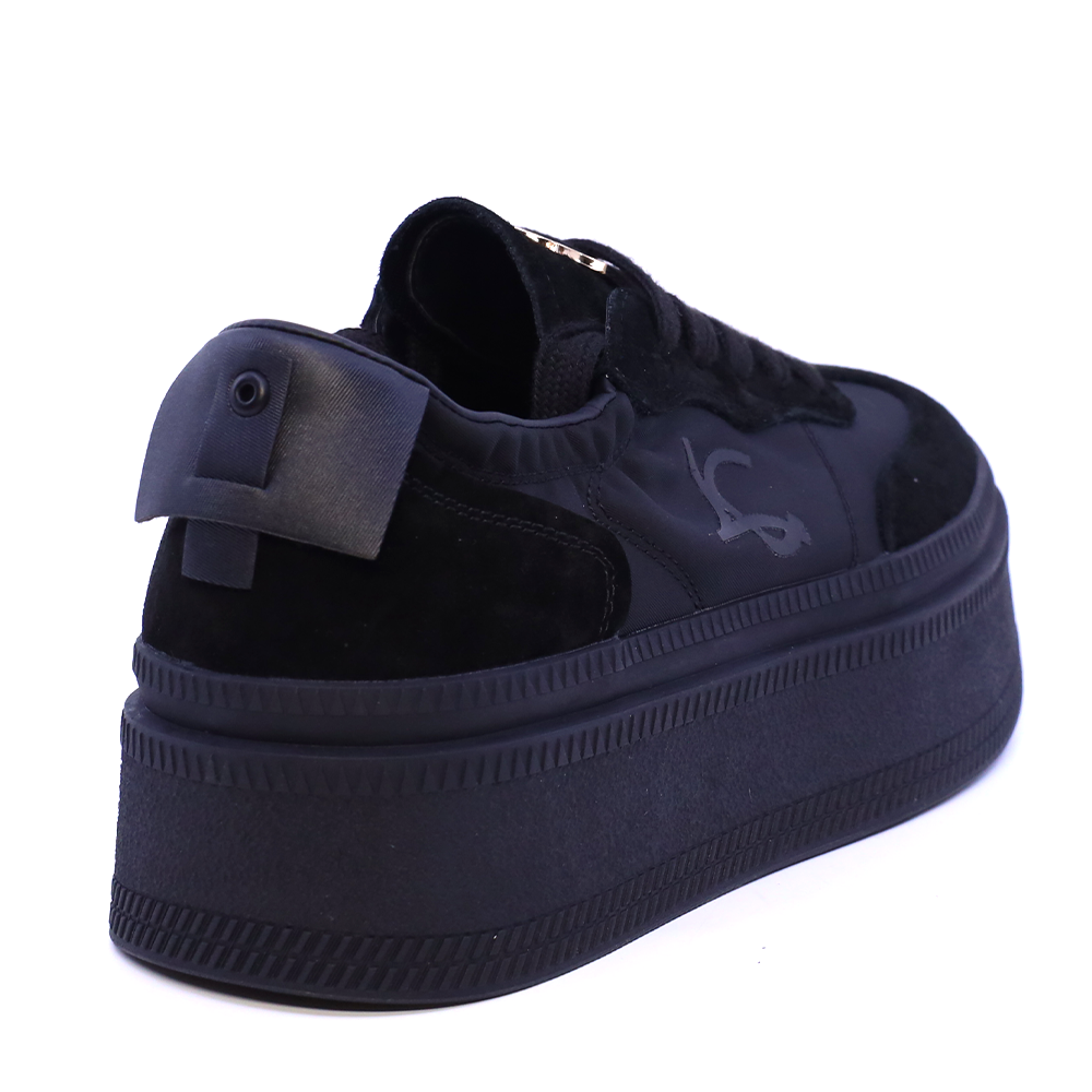 Sneakers femei Luca di Gioia negri din piele întoarsă și textil 1292DP9100VN