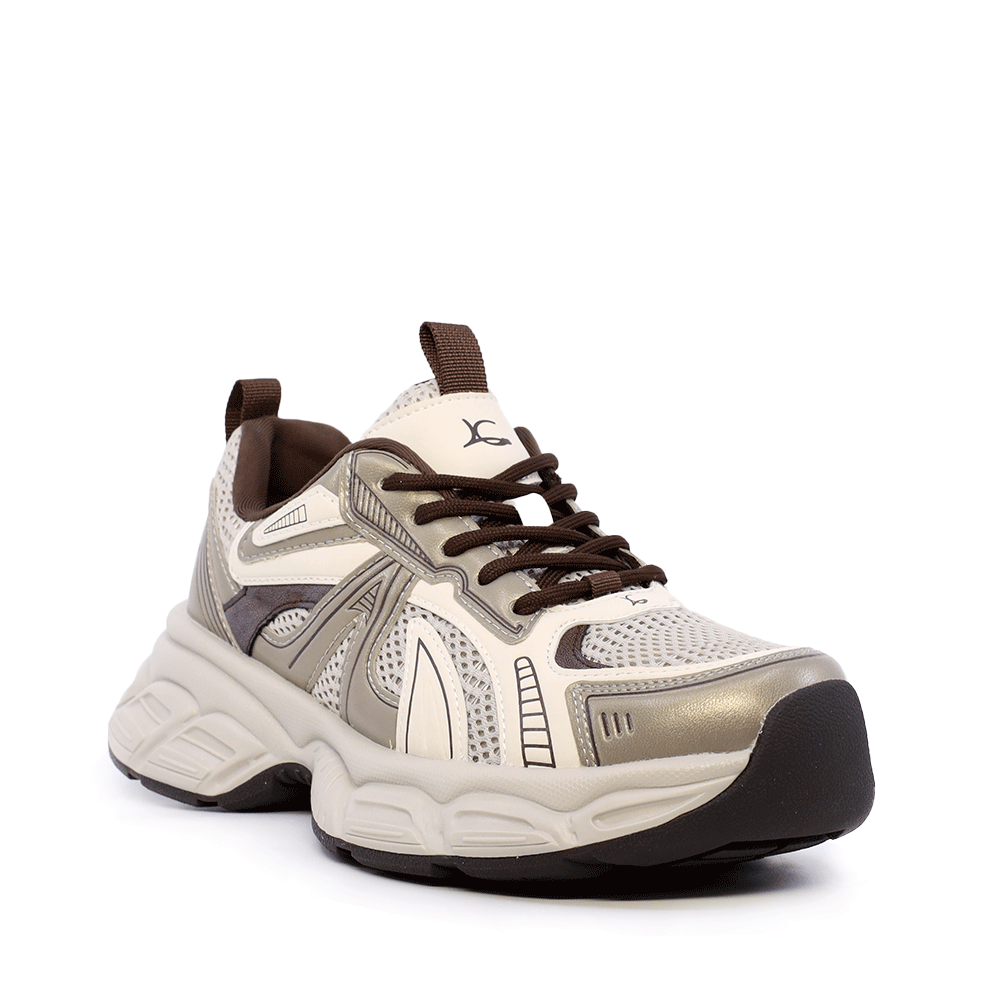 Sneakers Luca di Gioia  taupe din piele naturală și textil   3840DP080TA - 1 | YEO