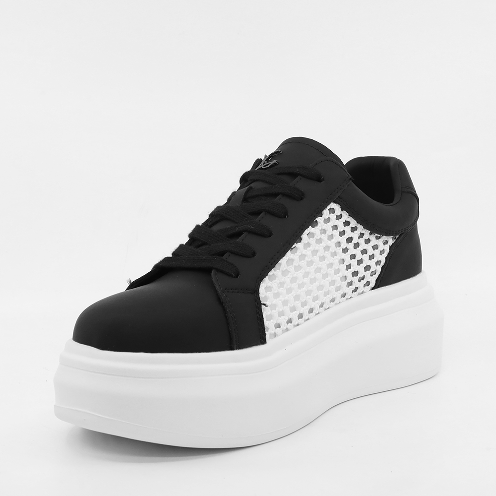Sneakers perforați femei Luca di Gioia 	negri din piele și material textil 3841DPF261N