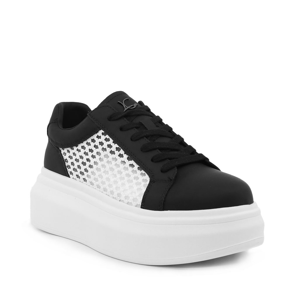 Sneakers perforați femei Luca di Gioia 	negri din piele și material textil 3841DPF261N - imagine 2