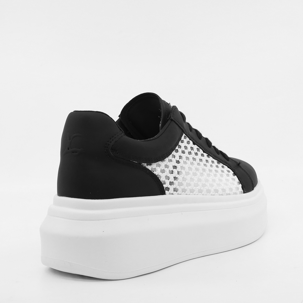 Sneakers perforați femei Luca di Gioia 	negri din piele și material textil 3841DPF261N
