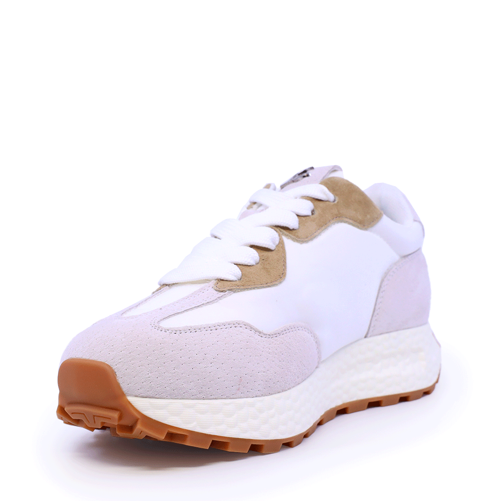 Sneakers ușori femei Luca di Gioia albi din piele și textil 3849DP169VA