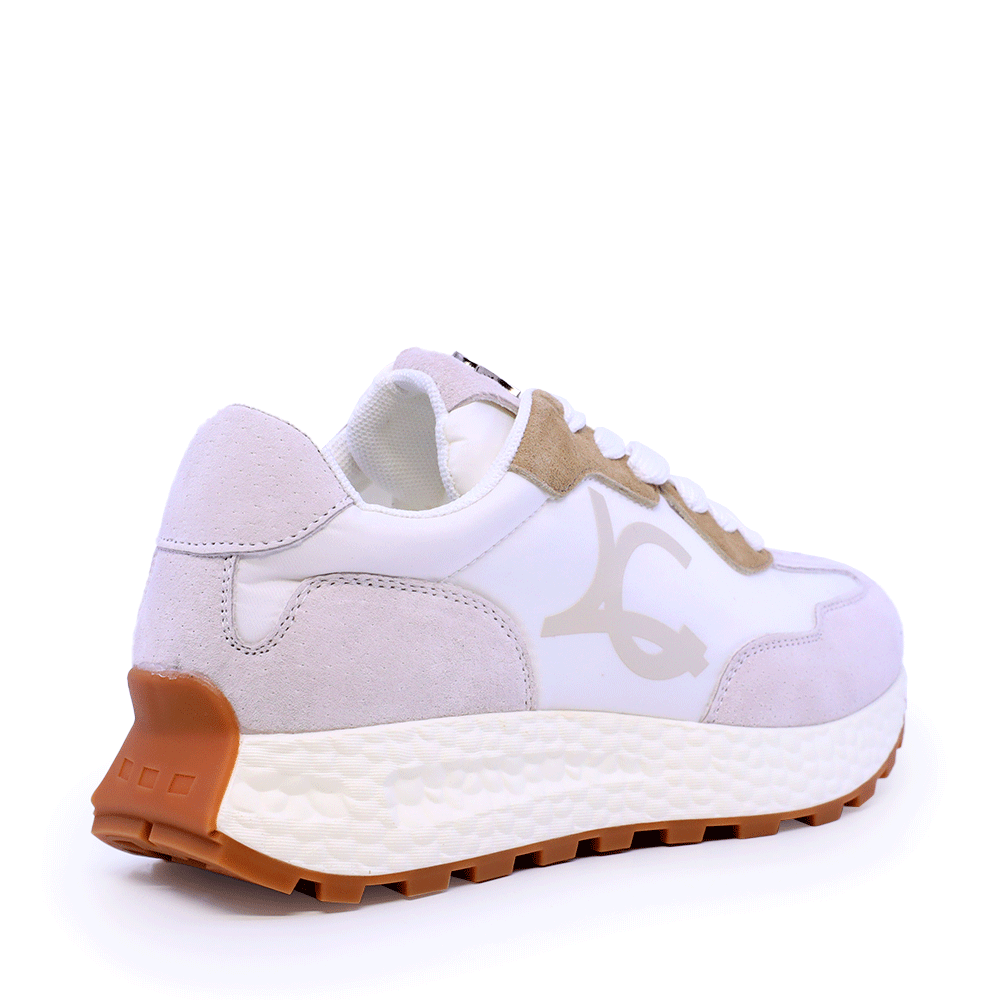 Sneakers ușori femei Luca di Gioia albi din piele și textil 3849DP169VA