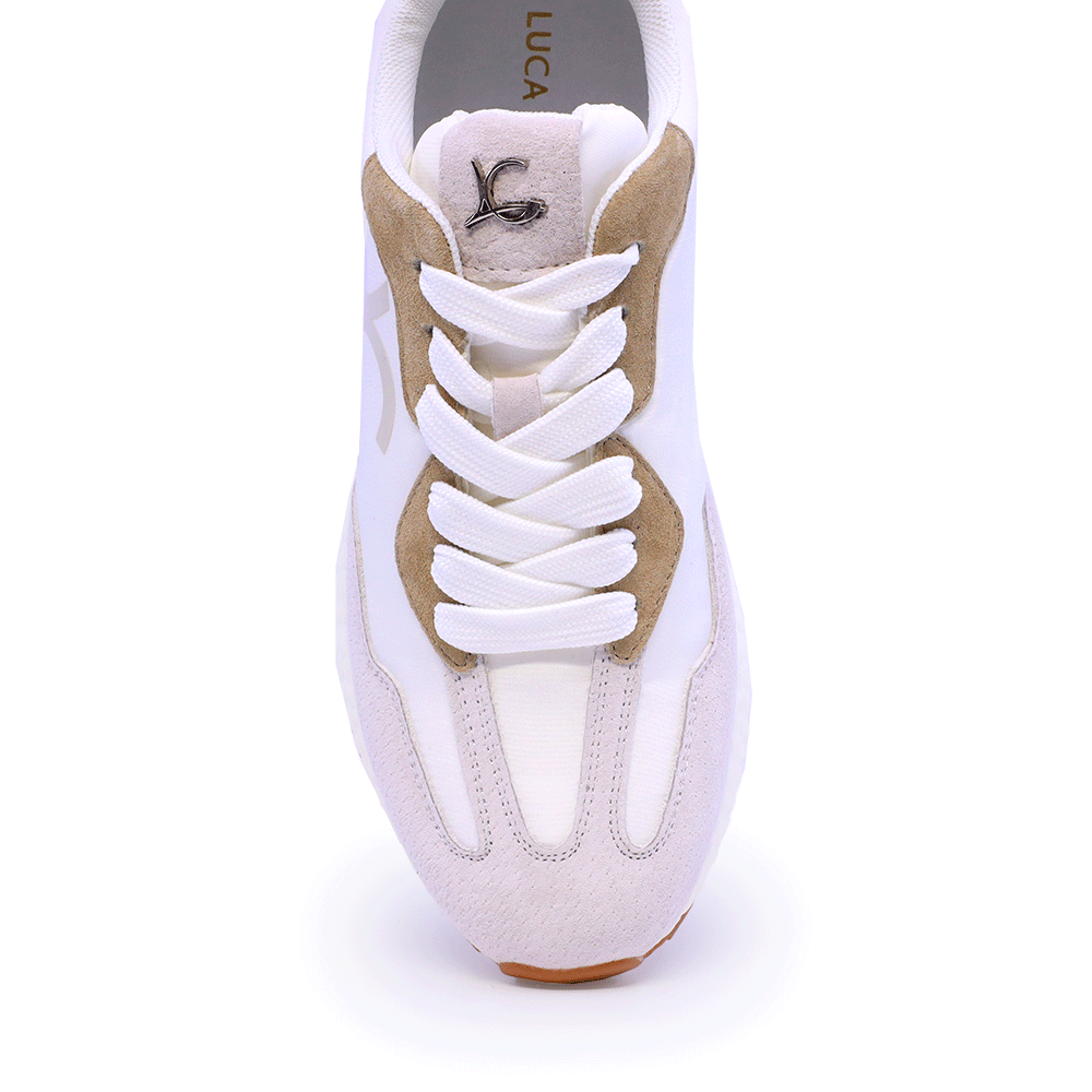 Sneakers ușori femei Luca di Gioia albi din piele și textil 3849DP169VA