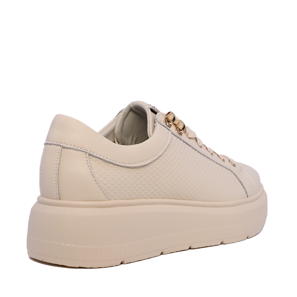 Sneakers ușori femei Luca di Gioia bej din piele cu accesoriu 1299DP1200BE