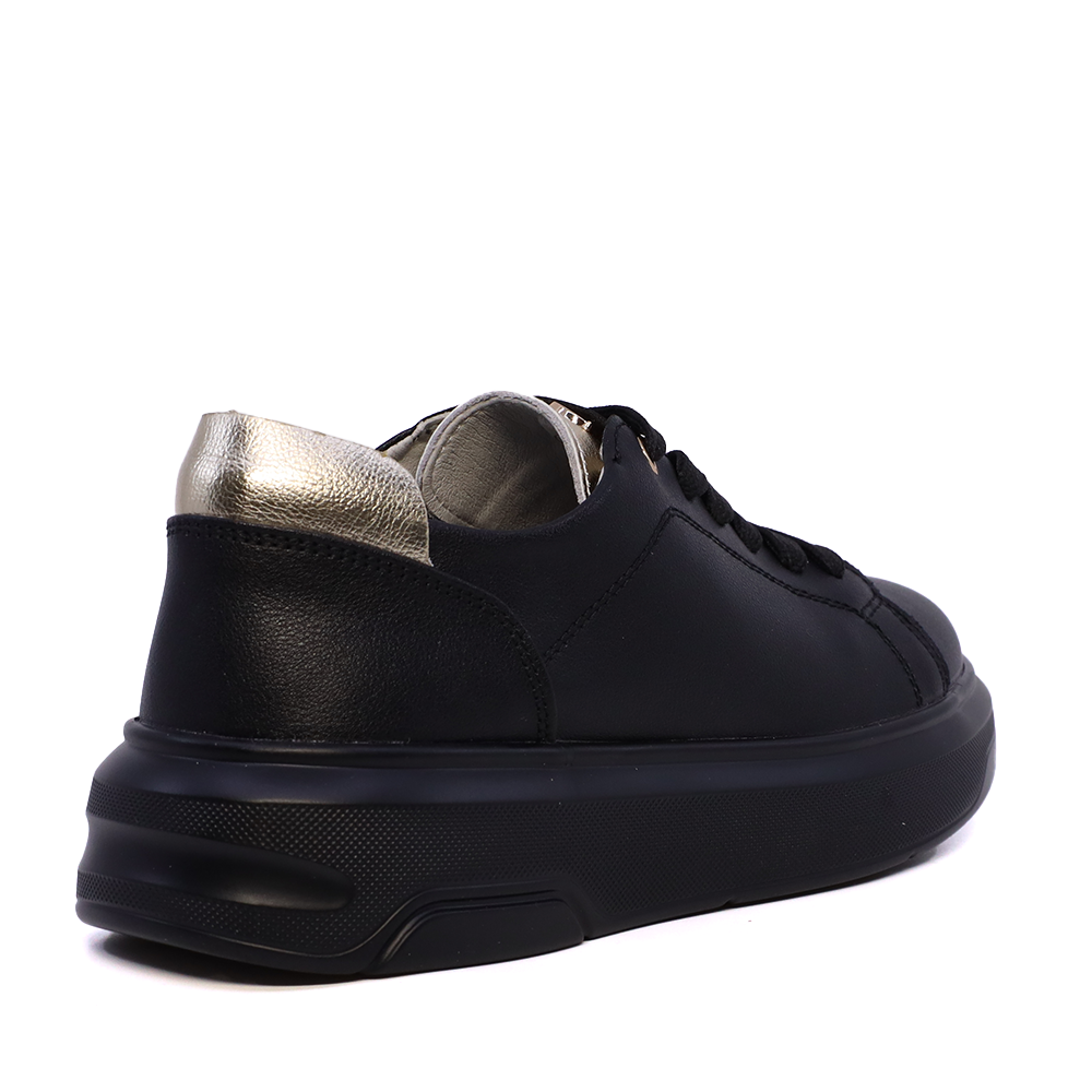 Sneakers ușori femei Luca di Gioia negri din piele cu logo 1299DP2210N