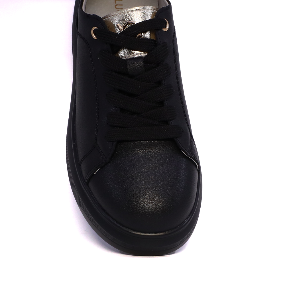 Sneakers ușori femei Luca di Gioia negri din piele cu logo 1299DP2210N