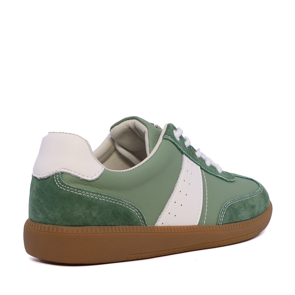 Sneakers ușori femei Luca di Gioia verzi din piele și piele întoarsă 1299DP1610VV