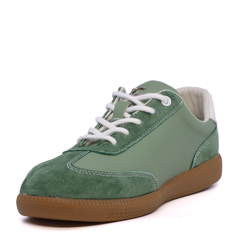 Sneakers ușori femei Luca di Gioia verzi din piele și piele întoarsă 1299DP1610VV