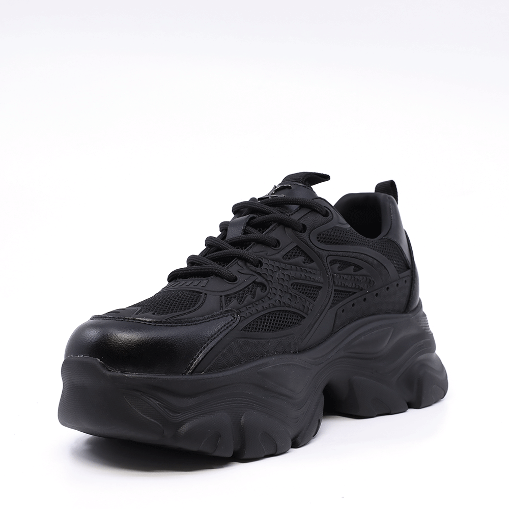 Sneakers ultra ușori pentru femei Luca di Gioia negri din piele și textil 3849DP174N