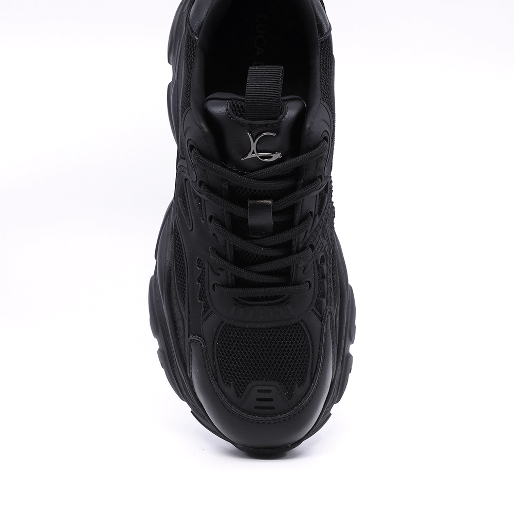 Sneakers ultra ușori pentru femei Luca di Gioia negri din piele și textil 3849DP174N