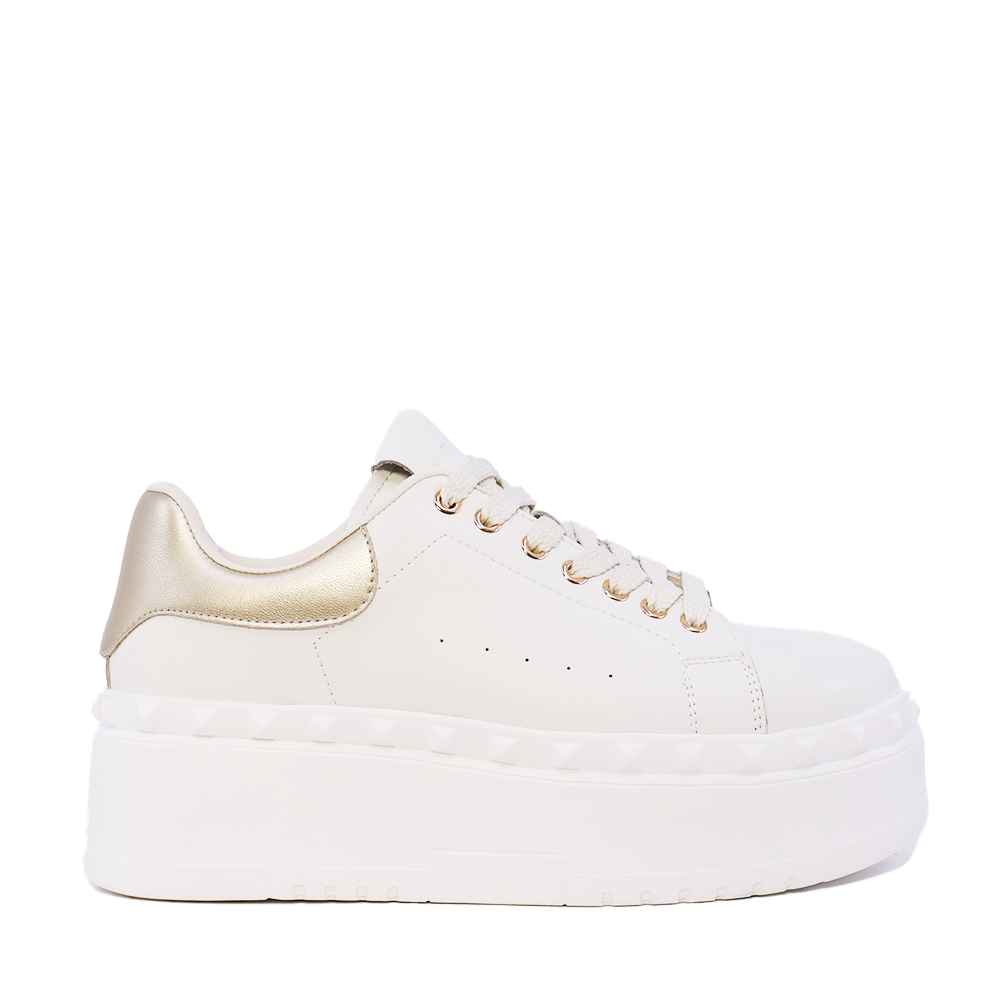 Sneakers ușori femei Luca di Gioia albi din piele cu elemente decorative   3841DP038A