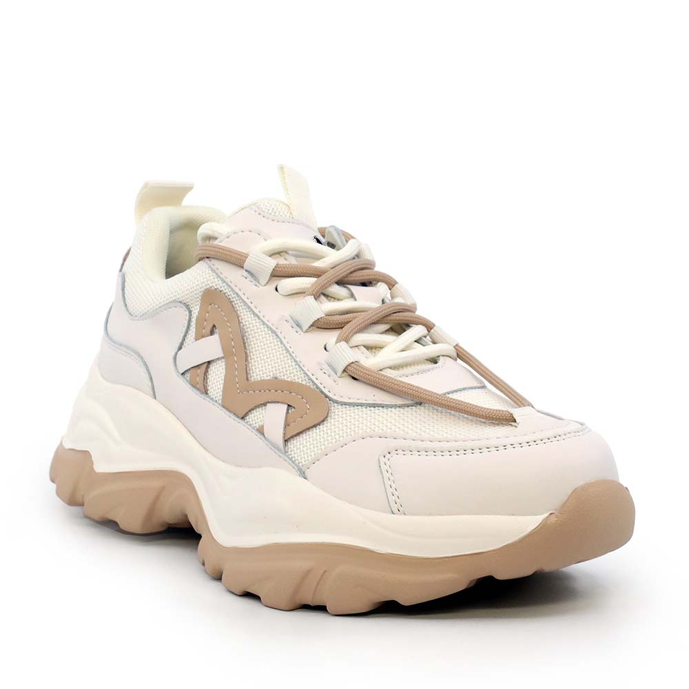 Sneakers ușori femei Luca di Gioia bej din piele  și textil  3841DP263BE - imagine 2