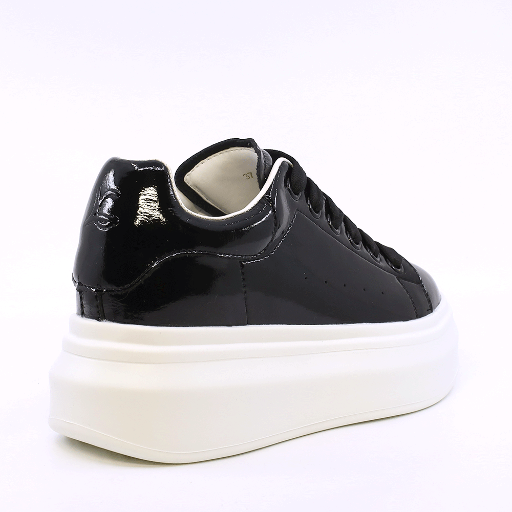 Sneakers ușori femei Luca di Gioia negri din piele  lăcuită  3841DP216LN