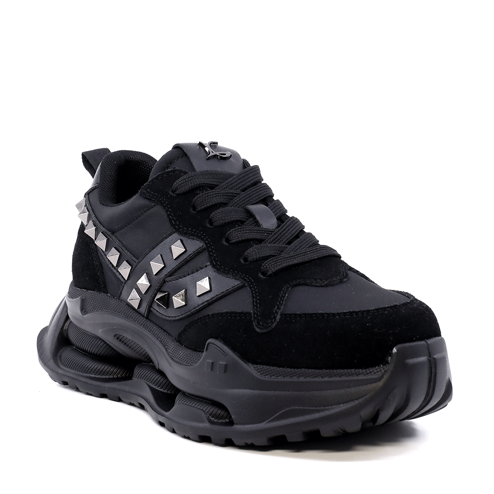 Sneakers ușori femei Luca di Gioia negri din piele  și textil  3841DP297VN
