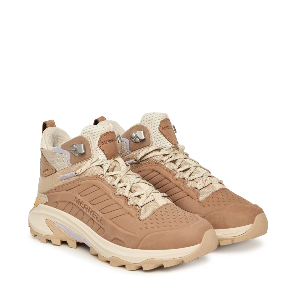 Ghete waterproof femei Merrell Moab Speed 2 nude din piele 3990DGT38836NU