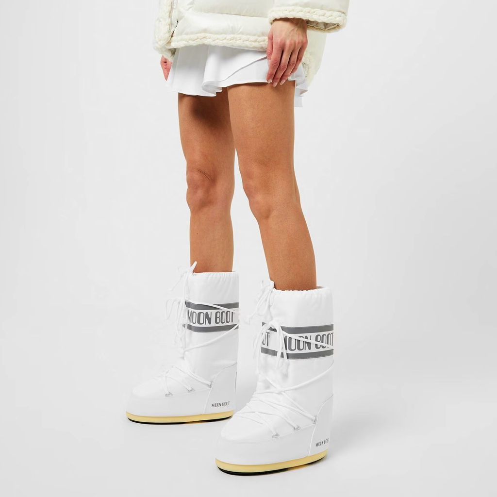 Cizme femei Moon Boot MB Icon Nylon albe 2880DC1400440A