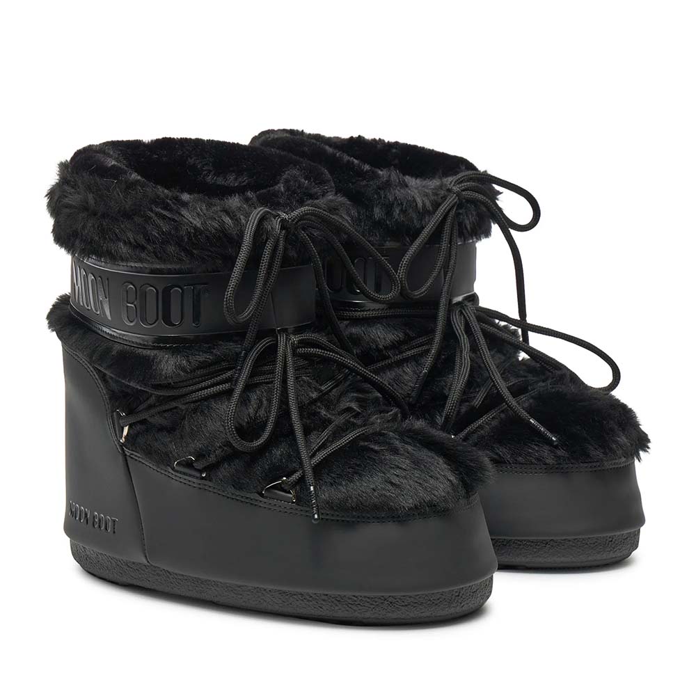Ghete femei Moon Boot MB Icon Low Faux Fur negre 2880DG1409390N