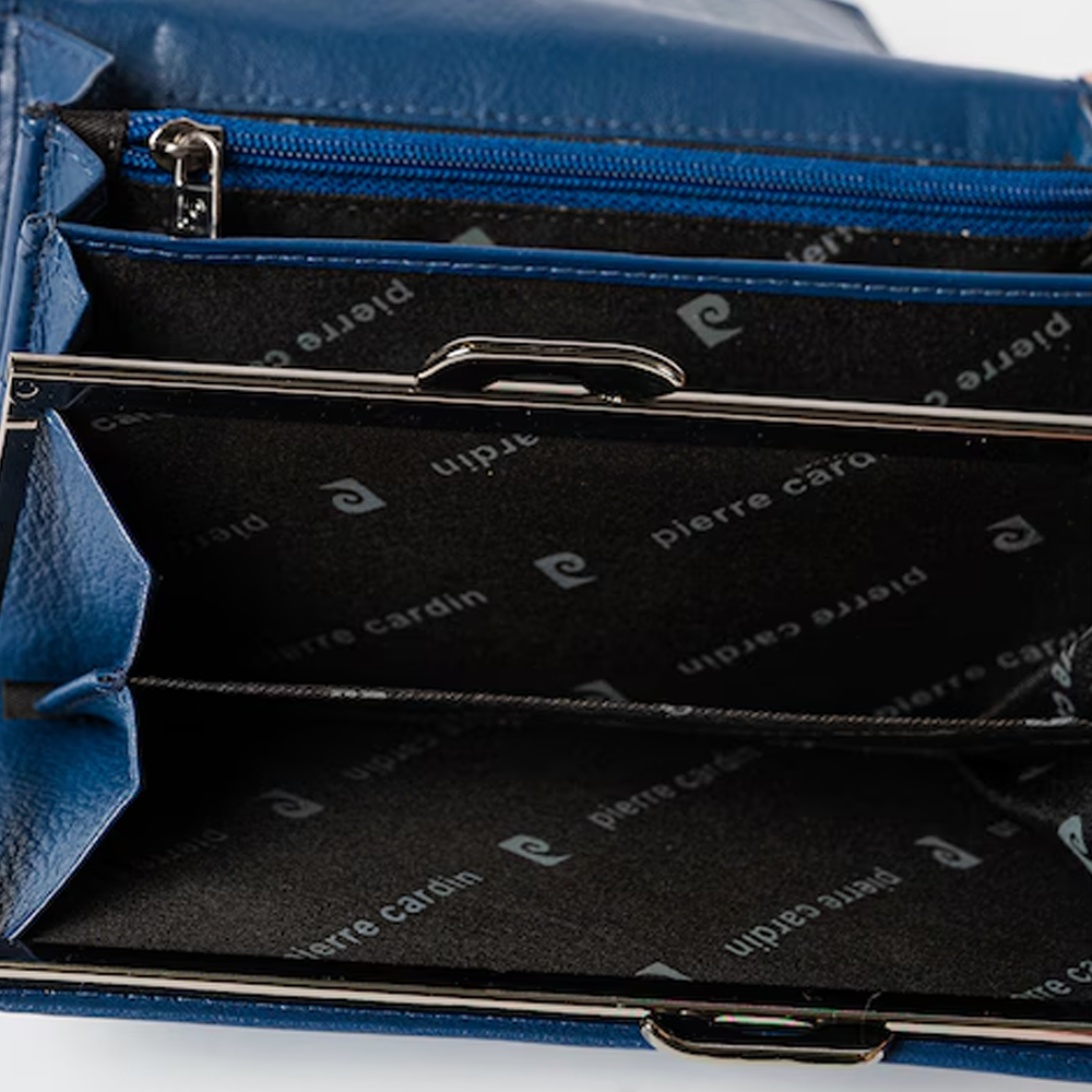 Portmoneu femei Pierre Cardin bleumarin din piele 7DPU90455BL - imagine 2