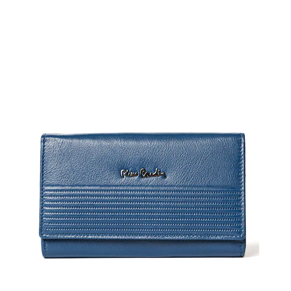 Portmoneu femei Pierre Cardin bleumarin din piele 7DPU90455BL