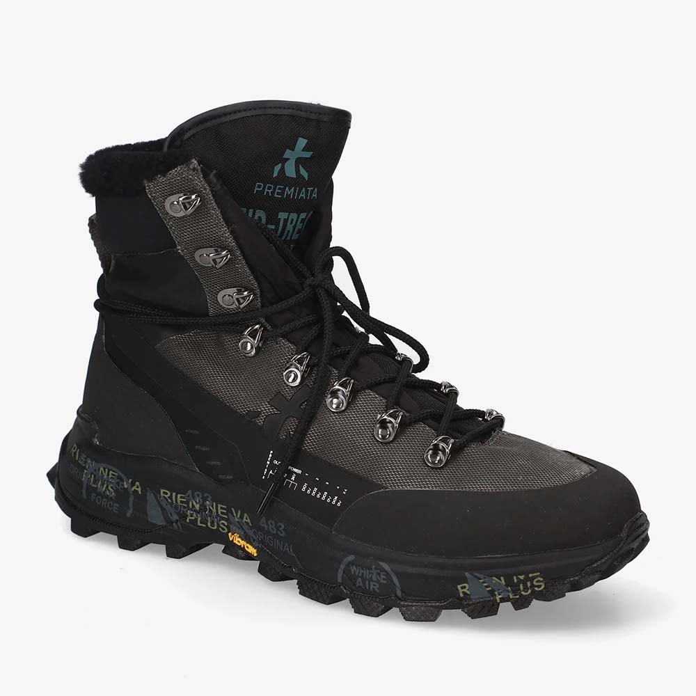 Ghete tip trekking bărbați Premiata Midtreck Montone negre 1692BGT0491N — imaginea 2