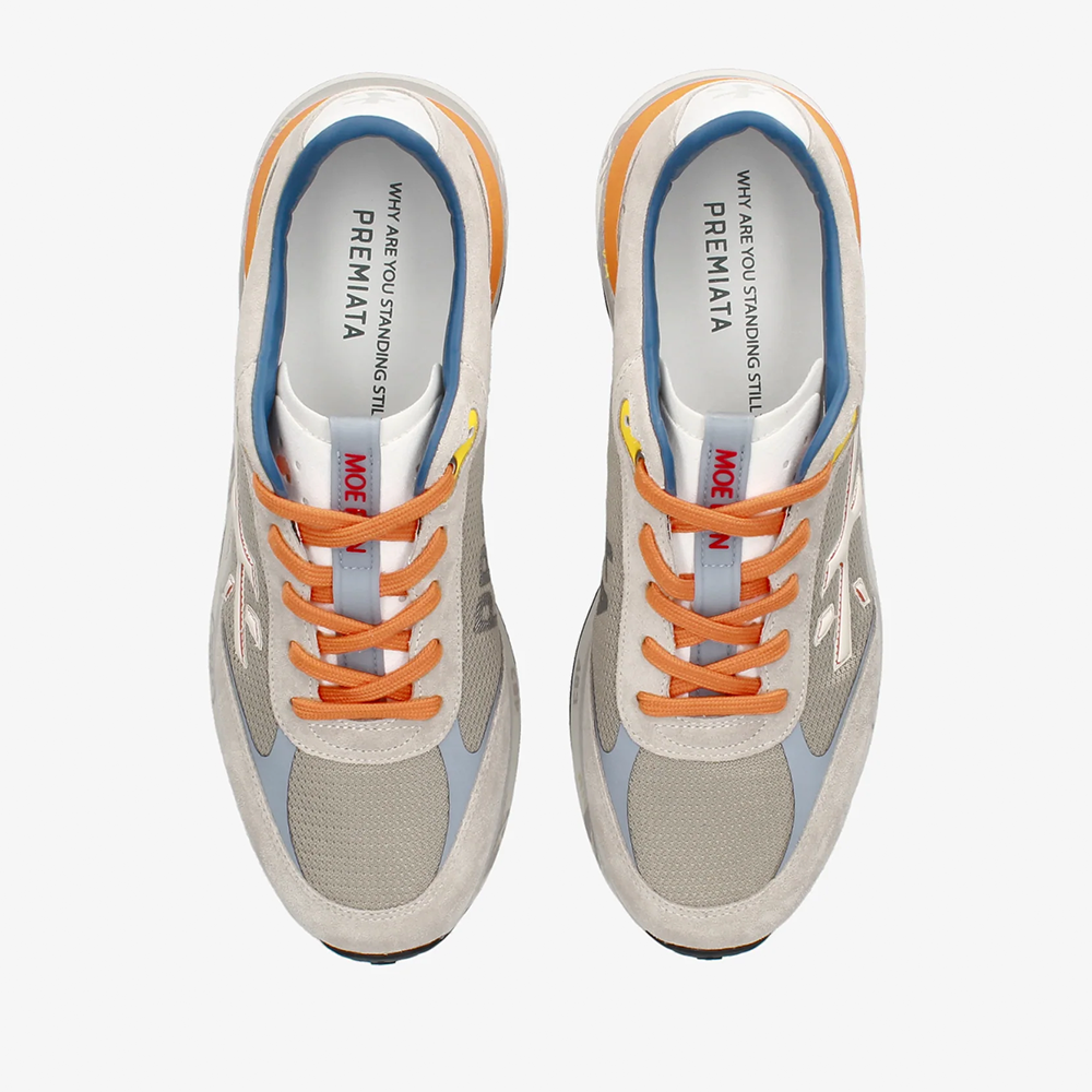 Sneakers bărbați Premiata Moerun gri din piele întoarsă și textil 1699BP7301VGR