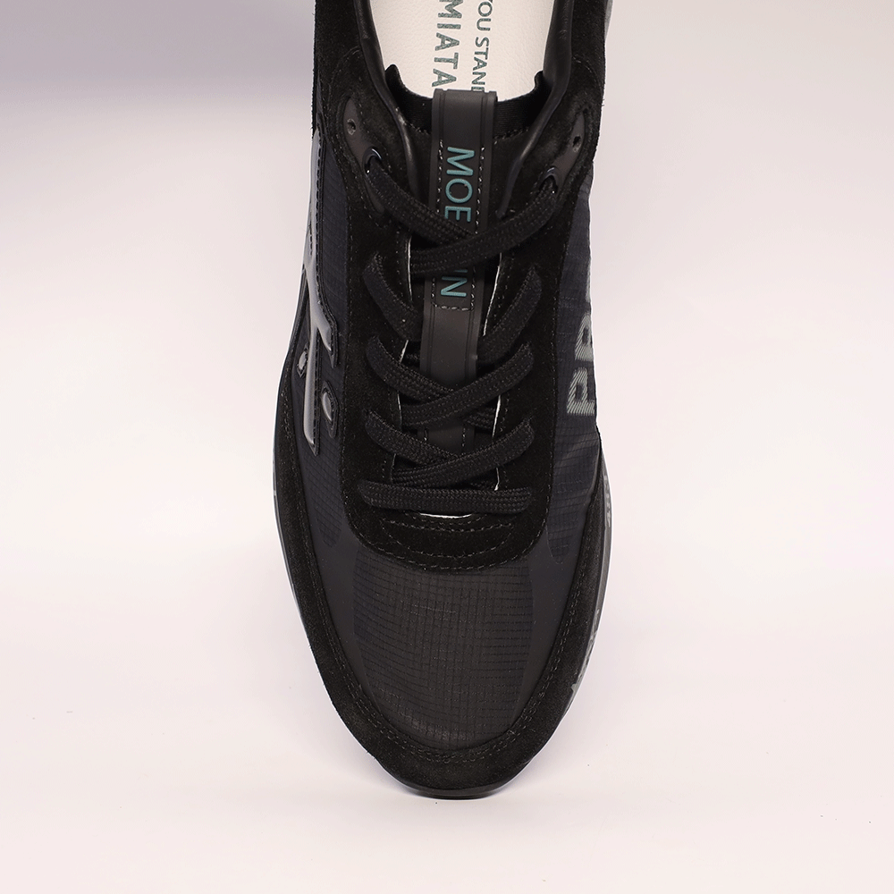 Sneakers bărbați Premiata Moerun negri din piele întoarsă și textil 1692bp6445n