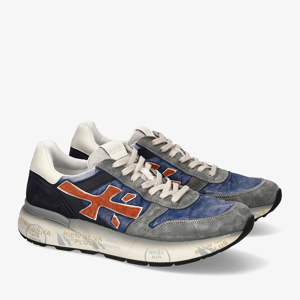 Premiata Mick navy blue suede and textile men's sneakers 1699BP7215VBL