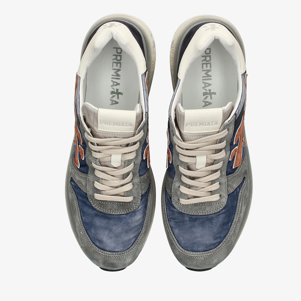 Premiata Mick navy blue suede and textile men's sneakers 1699BP7215VBL