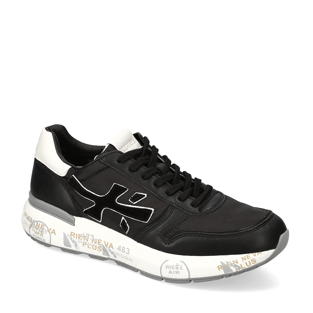 Sneakers bărbați Premiata Mick negri din piele naturală și textil 1699BP7249N