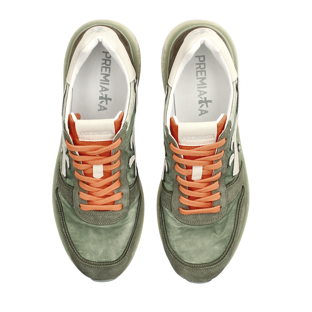 Premiata Mick green suede and textile men's sneakers 1699BP7244VV