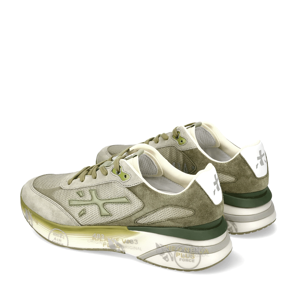 Sneakers bărbați Premiata Moerun kaki din piele întoarsă și textil 1699BP7303VKA